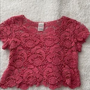 Pink Floral Crop-Top